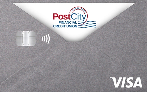 PostCity Financial Credit Union credit card mockup