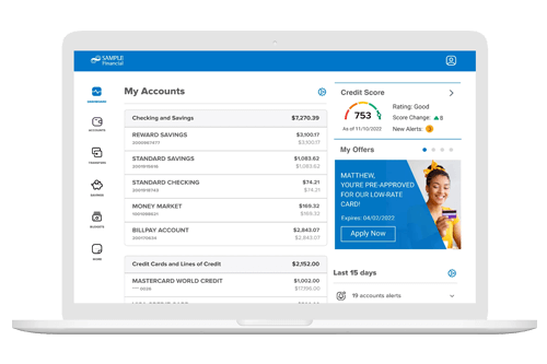 Mockup of SavvyMoney platform on computer
